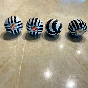Mackenzie Childs drawer pulls 4 ceramic vintage perfect condition